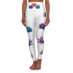 Watercolor Lotus High Waisted Yoga Leggings | Fitness, Meditation, Activewear, Yoga, Exercise Gear
