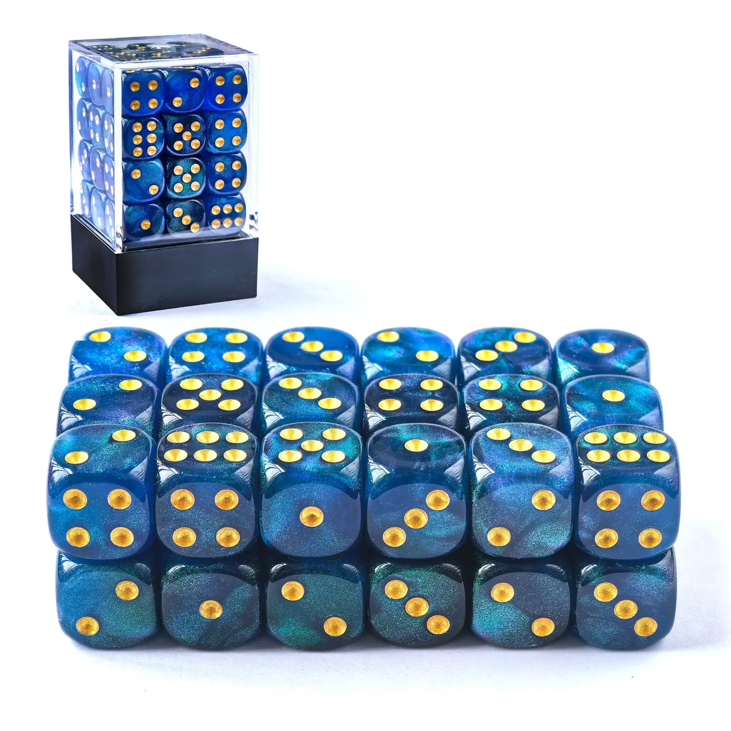 36-Piece Luxury Durable Acrylic Dices Set, Rounded Corners, Acrylic Material, Ideal for Tabletop Games & Educational Props, Perfect for Rpgs, Parties, Entertainment, Bulk Dice