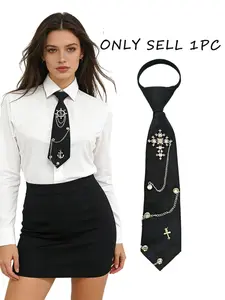 Handmade Chain Bow Tie, Plain Pattern, Regular Width, Ideal for Casual, Parties, Gothic & Punk Styles, All Seasons, Bowtie