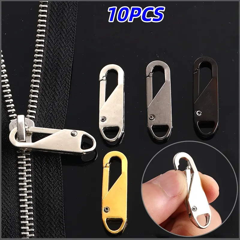 10pcs Zipper Head Replacement Parts, Easy Installation, Detachable Heads, Multiple Colors, Travel Bags, Clothing, Crafts