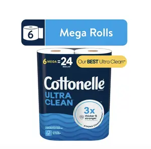 Cottonelle Ultra Clean Toilet Paper, 6 Mega Rolls