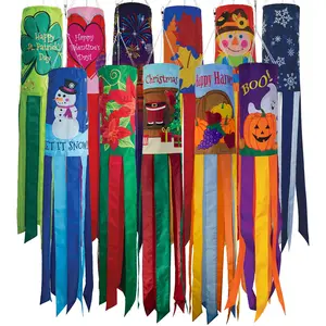 In the Breeze Seasonal 40-inch Windsock -- Hanging Holiday Decoration for Yards, Gardens, Patios -- Various Designs for Several Seasons, Holidays