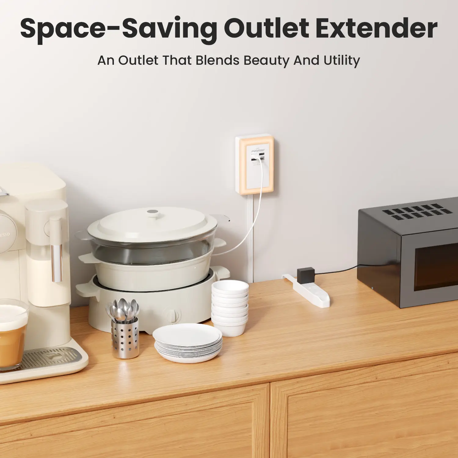 Cover for Outlet Extender, Plug In Multiple Outlets, Smart Charging, Adjustable Night Light for Home Office safety, multipurpose use, usb port socket