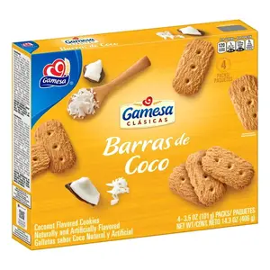 Gamesa Galletas de Coco Barras de Coco, Caja de 14.3 oz .Gamesa Coconut Cookies, Coconut Bars, 14.3 oz box
