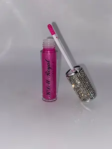 KDM Royal Pink Shimmer Lip Gloss Savage High-Shine Finish with Shea Butter & Vitamin E for Hydrated Lips Makeup - Glossy