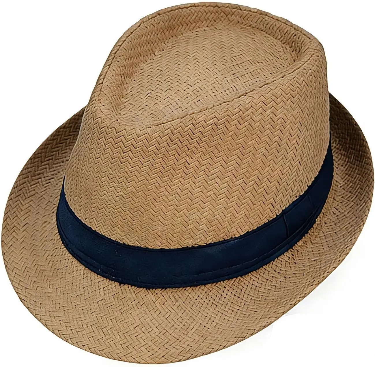 Straw Fedora Hat for Men Panama Sun Hat for Summer Beach Travel(Gift)