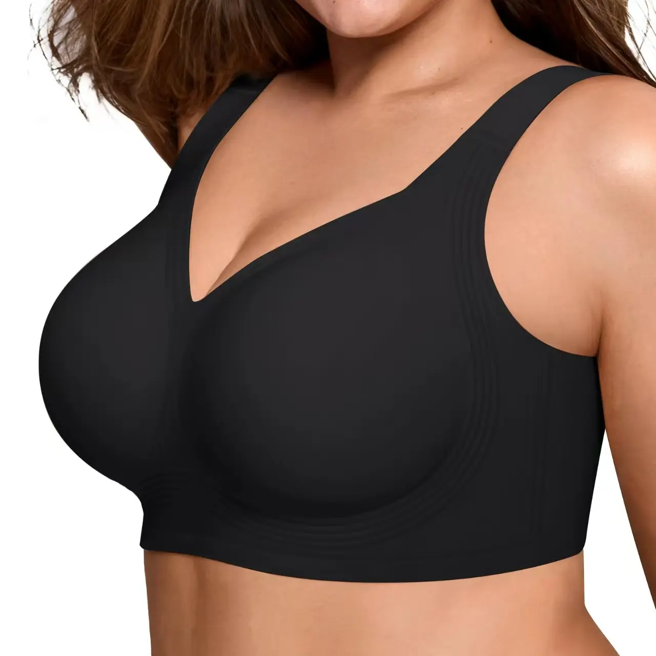 RE Women Jelly Bras Wirefree Full Coverage No Underwire Everyday Bras Comfortable Wireless Padded Tshirt Bra