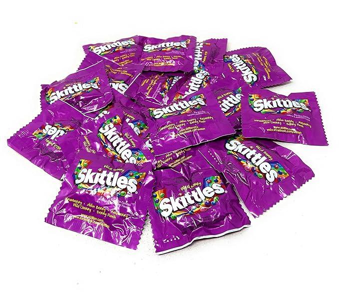 ASSORTIT X Skittles Collab Wild Berry Flavor Candy Coated Fruit Chew Fun Size 1 Lbs Individually Wrapped Bulk Purple Party Assortment 25+ Bite Size Mini Packs In Resealable Bag (16 Oz