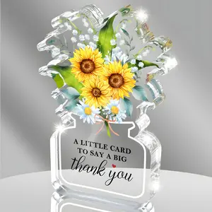 Acrylic Flower-Shaped Desktop Plaque Gift for Women, Men, Teachers, Bus Drivers, Daycare Workers, Principals, Nurses, Colleagues & Volunteers