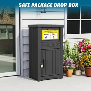 RIWENGO Outdoor Package Delivery Box Anti Theft Waterproof Lockable Secure Parcel Drop Box for Porch House Curbside Outside Storage