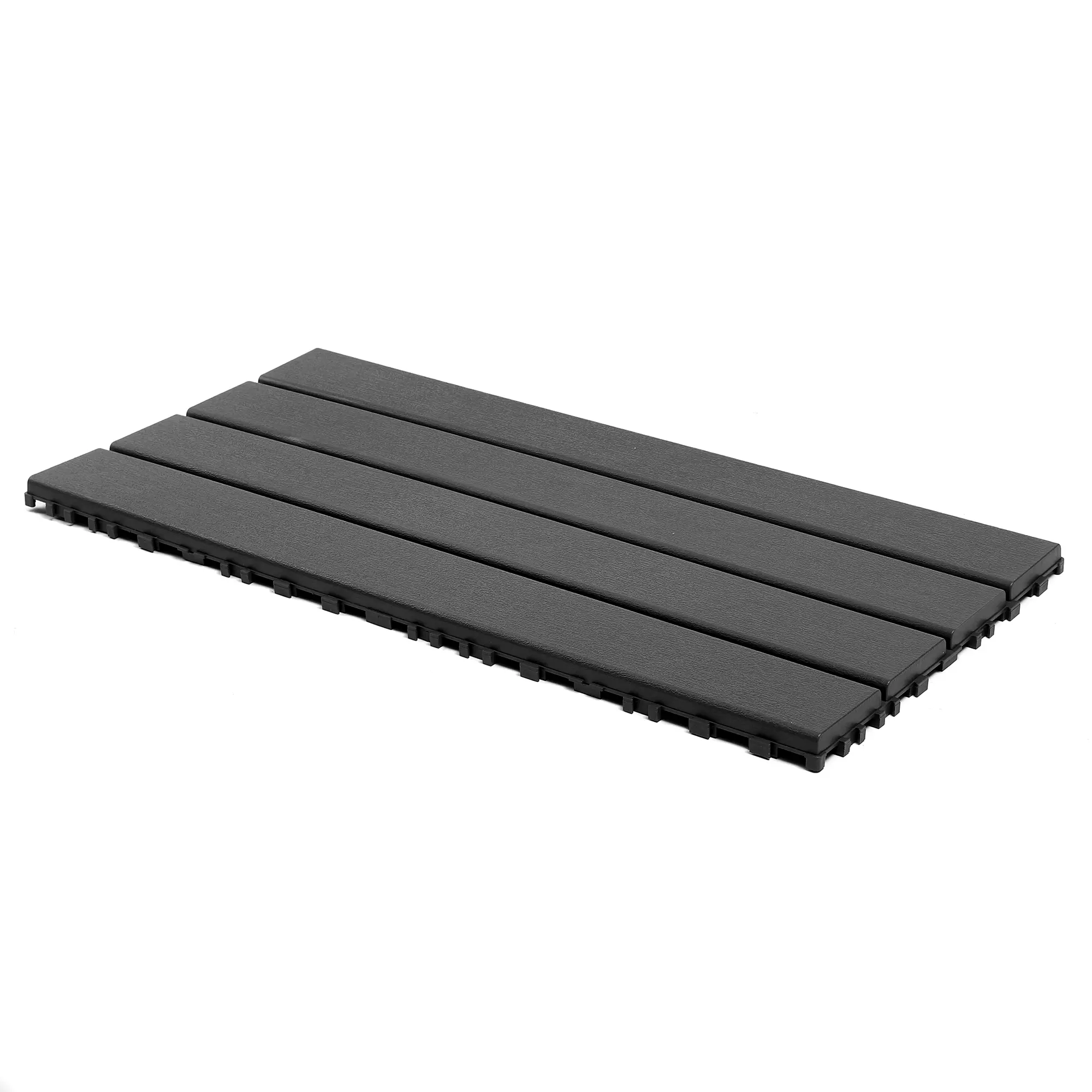 Dark Gray 22-Piece Interlocking Deck Tiles, 12x24 Inch Polypropylene Snap-Together Flooring for Patio, Balcony, Poolside, Indoor/Outdoor Use, Strong Load-Bearing, Easy DIY Installation