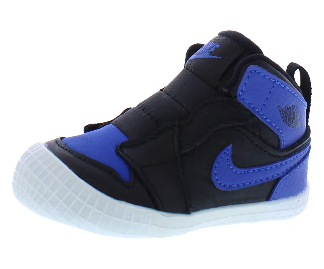 NIKE Infant-Toddler Jordan 1 High-Top Colorblock Crib Booties, Slip-On Shoes for 0-3 Years, Toddler Slip On Shoes