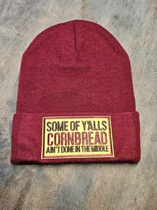 Maroon Beanie with embroidered patch