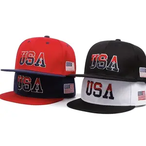 Cool Hippie Flat Brim Baseball Cap, Embroidered Color Block Style American Punk Truck Driver Hat, Casual Leisure Outdoor Sports, Dance and Skateboarding, Independence Day Snapback