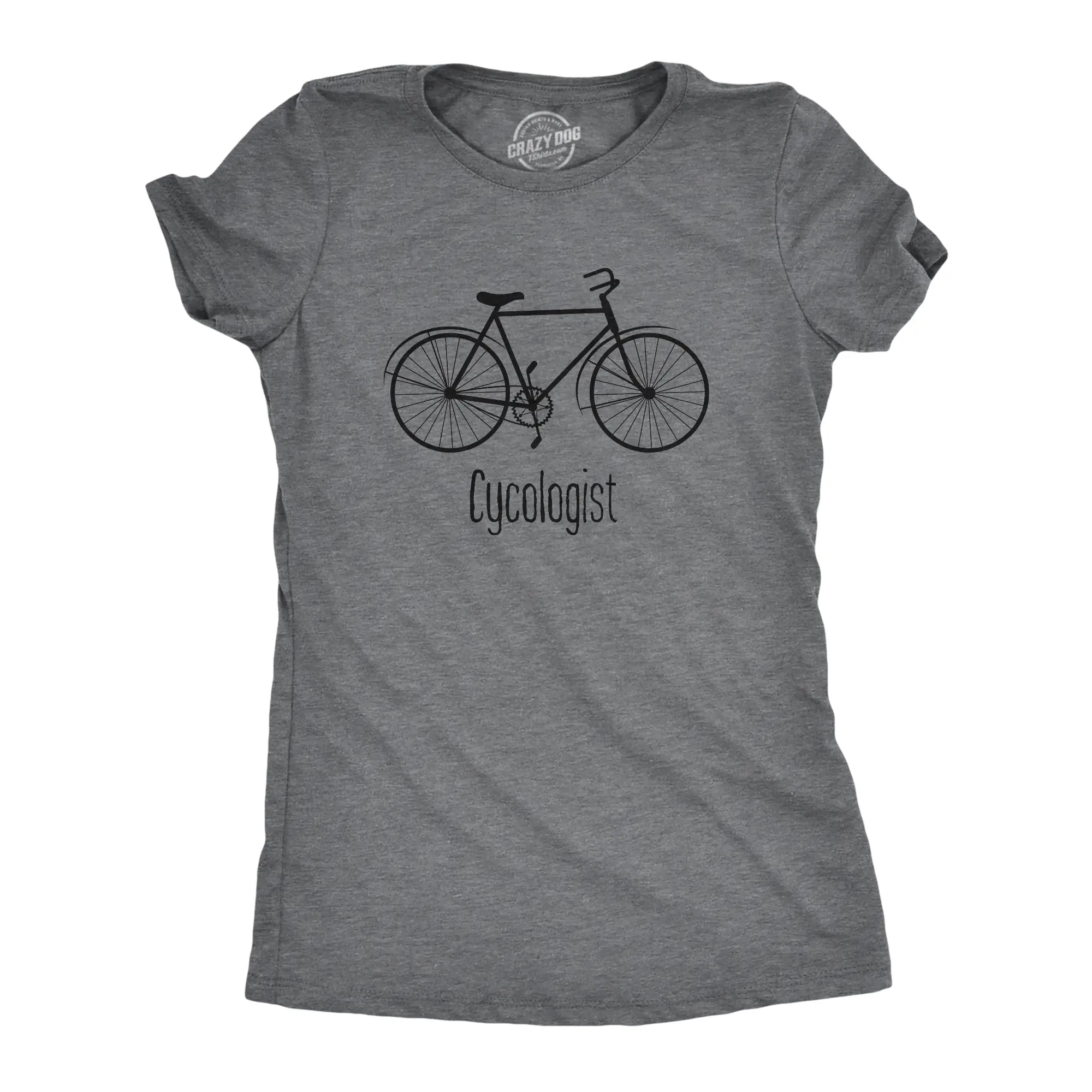 Womens Cycologist Funny Psychology Biking Cyclist Gift for Biker Graphic Sarcasm Funny Womens T Shirts Cute Vintage Fashion Casual Ladies T-Shirt Gift Funny Fitness Top Women's Novelty Tees Dark Grey