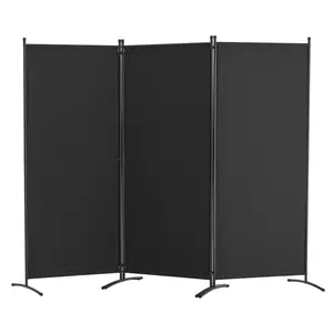 VEVOR Room Divider,  3 Panel Room Dividers and Folding Privacy Screens, Fabric Partition Room Dividers for Office, Bedroom, Dining Room, Study, Freestanding, Black