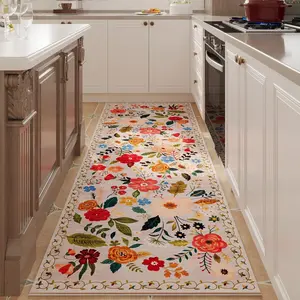 Runner Rug for Hallways Kitchen Rug Non Slip 2'x 6' Washable Rugs with Rubber Backing Soft Floral Carpet Runner for Hallways, Kitchen, Laundry, Bedroom, Ba