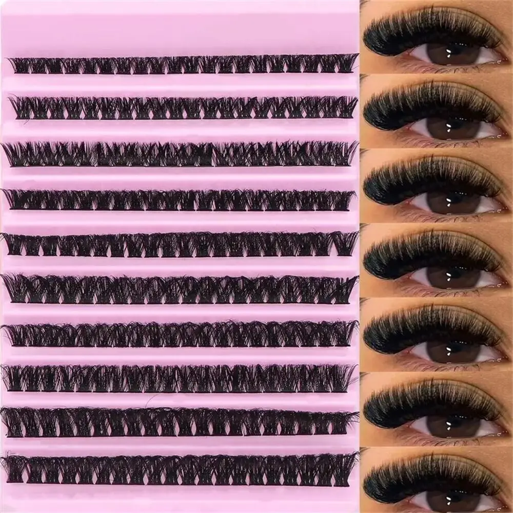 DIY Eyelash Extension Kit, D Curl Thick Fake Eyelashes, Volume Individual Lashes, DIY Eyelash Clusters, Reusable Cluster Lashes for Beginners, Natural to Dense Look, Includes Lash & Tweezers