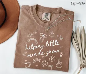 Comfort Colors® Helping Little Minds Grow Teacher Shirt, Cute Back to School Teacher Tee, New Teacher Gift, Teacher Team Classroom Shirt