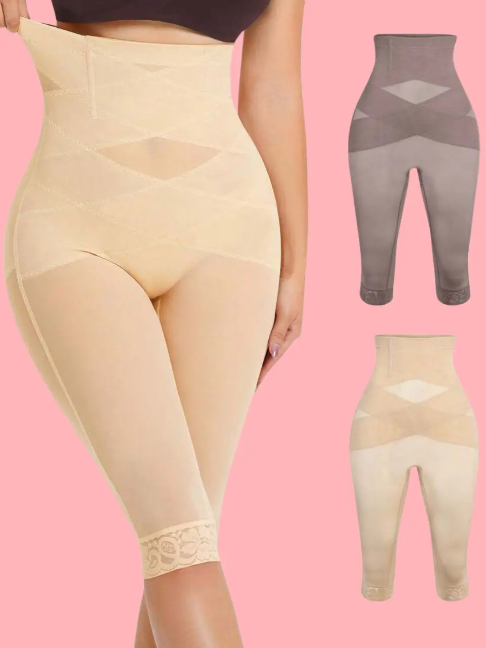 2-Pack Seamless Tummy Control Shapewear Leggings – High Waist Body Shaper Panties for Women Butt Lifting Thigh Slimmer Compression Fabric