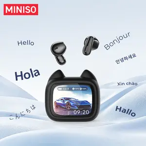 MINISO MS102 Bluetooth 6.0 earphones, LED display, IPX5 waterproof wireless earphones, in-ear style, suitable for business and travel.