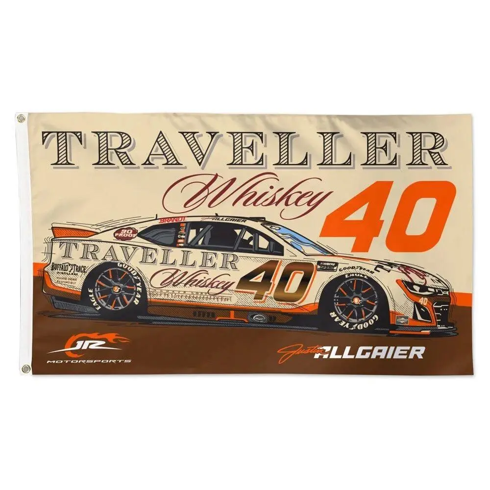 Justin Allgaier #40 Traveller Nascar Car Racing 3x5 FT Flag Wall Decore Banner