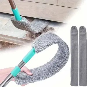 Flexible Gap Dust Brush | Extendable Microfiber Duster for Hard-to-Reach Areas | Ideal for Furniture Bottom & Household Gaps (Gray)