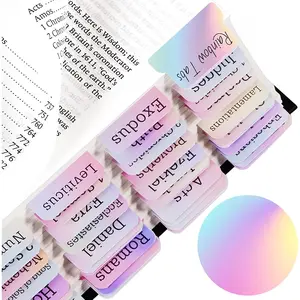 Bible Tabs, 1 Set Rainbow Color Bible Tabs for Women & Men, Laminated Bible Tabs for Study, Bible Index Tabs, Bible Book Tabs Labels