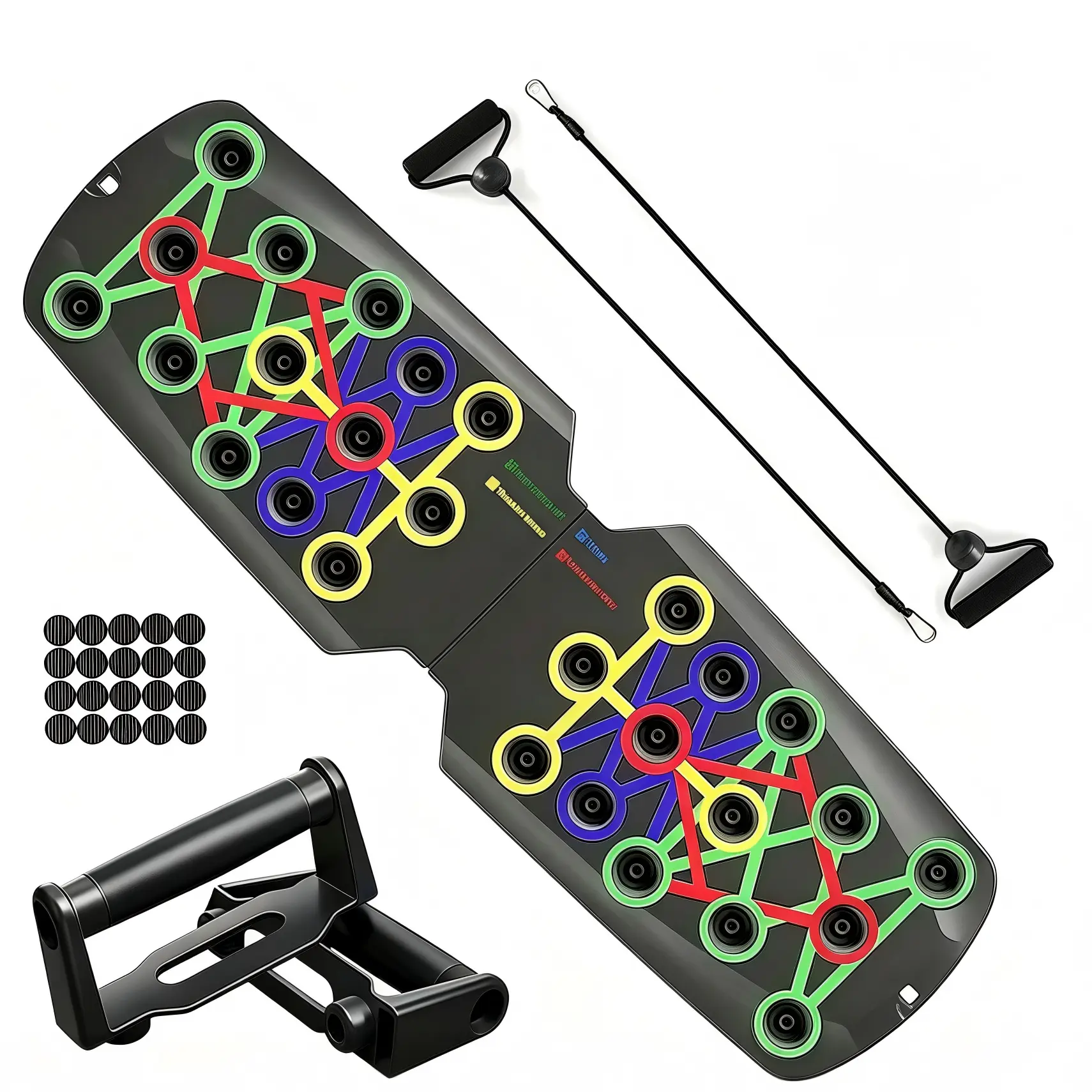 5-in-1 Push Up Board Muscle Trainer, Multi-Use Home Fitness Equipment, Portable Compact Workout Station, Durable Strength Training Calisthenics Stand, Unisex Plank Support Gear for Home Gym, Comprehensive Training Tool, Multifunctional Workout Station