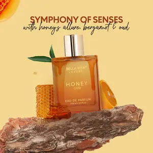 Bellavita Honey Oud Eau De Parfum 100ml (3.4oz) | Unisex Luxury Perfume for Women & Men | Sweet Honey & Smoky Oud | Long-Lasting Arabic Fragrance | Perfect Mother’s Day Gift | Vegan & Cruelty-Free