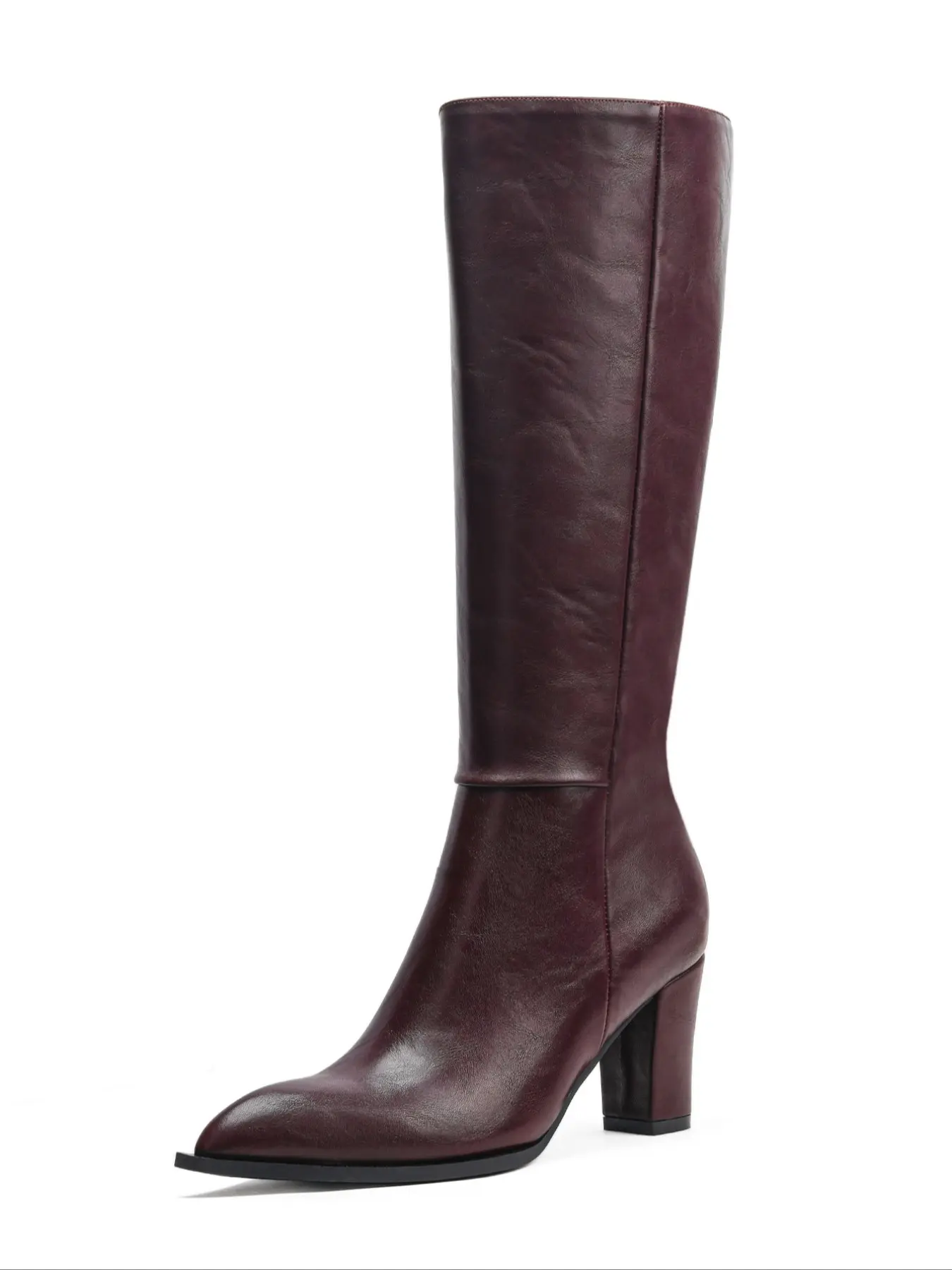 Women's Vintage Classic Fashion Chunky Heel High Boots, Slimming Leg Design, Perfect for Work & Dates, Coats/dresses/skirts, Fall/winter Essential