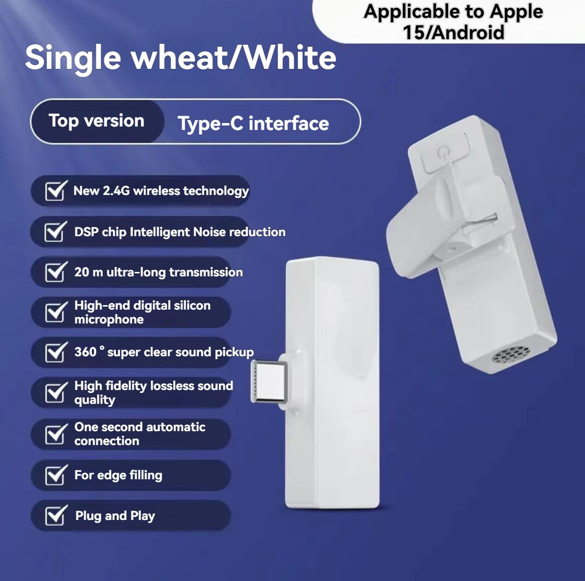 Mini Wireless Mic for iPhone & Android [Plug-Play] - Noise Reduction Lapel Microphone for TikTok, Zoom & Vlogging