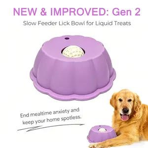 BOMUU Slow Feeder Dog Bowl, Anti-Choke, Lickmat, Solves, Dog Anxiety, post-op nutrition, Boosts , DogGutHealth, 360° Rotating Roller, For Fast Eaters ,6.4 oz Capacity