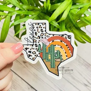 Boho Texas Rainbow Leopard 3” Sticker