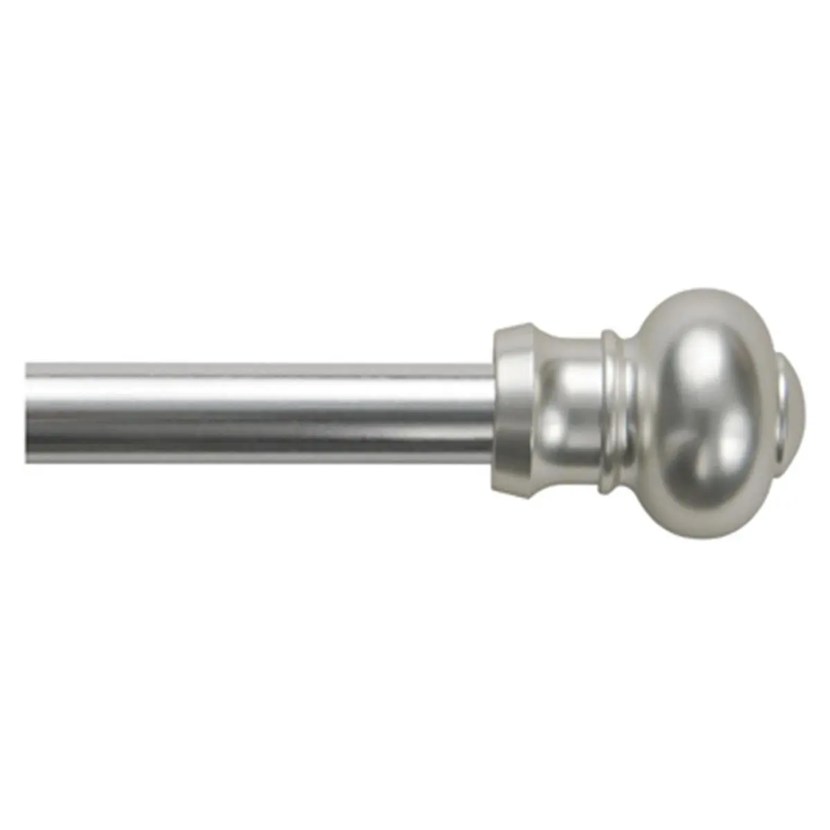 212 MAIN Ashby Design Slim Profile Adjustable Curtain Rods, 28-48 in, Silver, for Lightweight Curtains in Baby Room, Mounting Hardware Included, Curtain Pole
