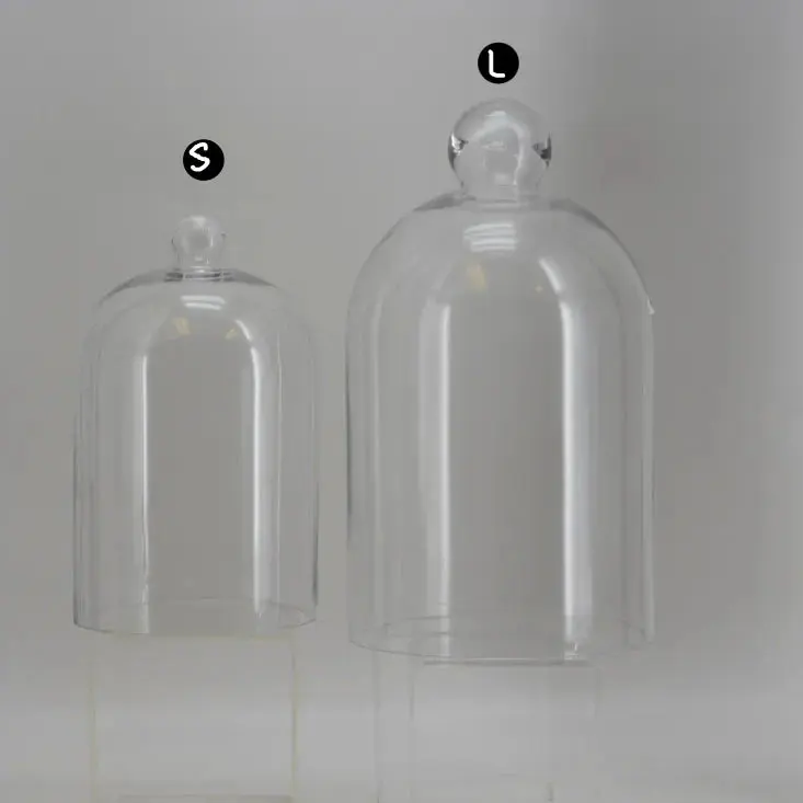 Glass Cloche Bell Jar — Clear Display Dome for Botanicals, Candles & Mantel Decor, 2 Sizes