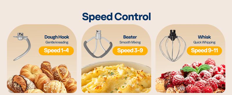 VIVOHOME Stand Mixer with Fermentation, One-Touch Presets 11 Speed Electric Dough Mixer with 6QT Bowl, Kitchen Standing Mixer for Baking, Cake with Flex Edge Beater, Bread Hook, Whisk