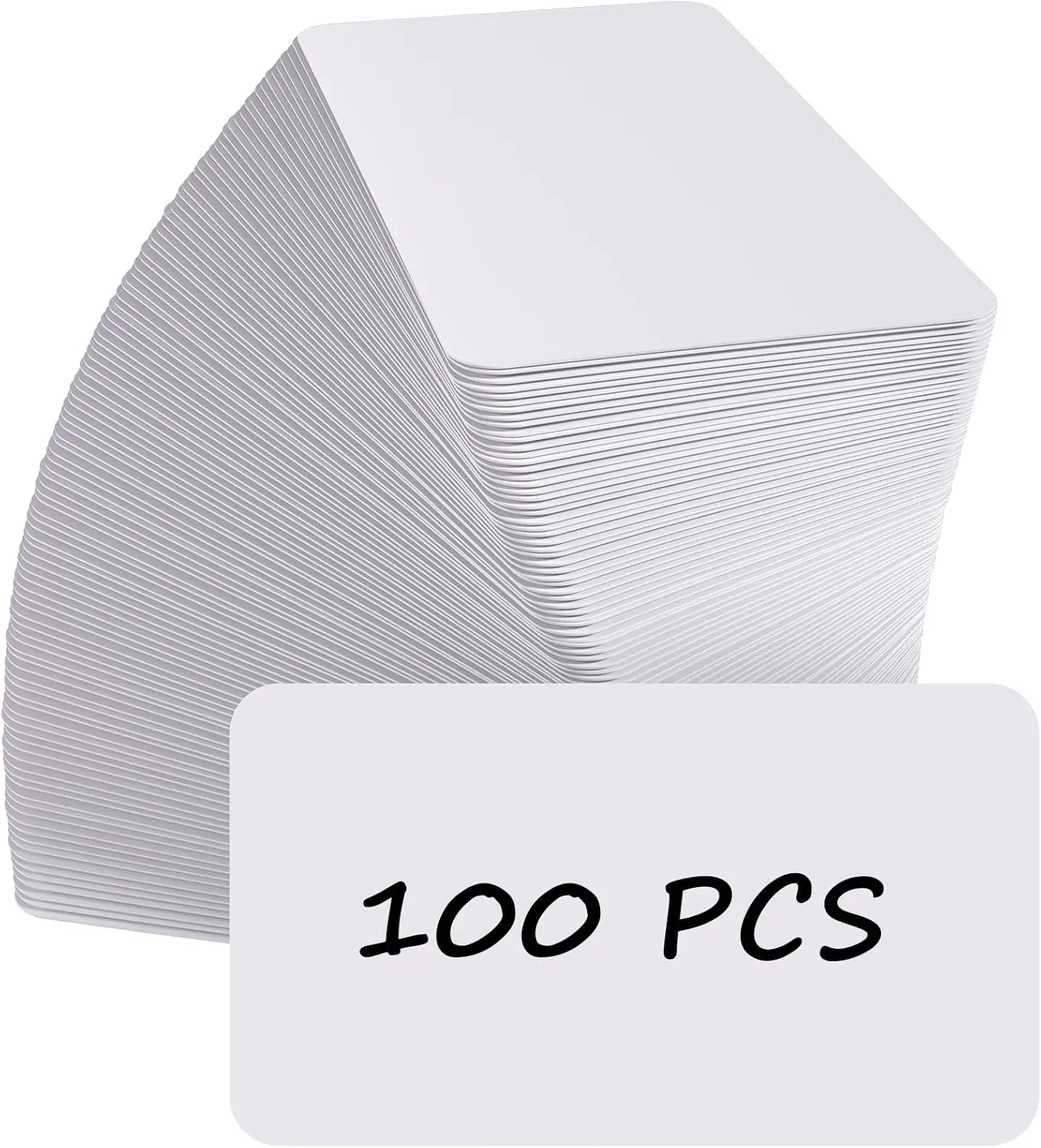 MaxGear 3.5 x 2 Blank Business Cards 100Pcs | 300 GSM White Cardstock, Kraft Paper Note Card, Thank You Cards, Small DIY Message Card for Business
