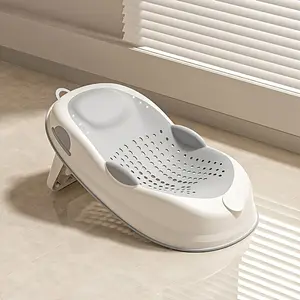 Foldable Baby Bath Tub Stand, Light Skin-Friendly, Supports Sitting and Lying Positions, Portable Foldable Bathtub