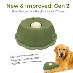 BOMUU Liquid Slow Feeder Dog Bowl, Innovative 360° Rotating Ball for Bone Broth and Yogurt, Scientifically Designed to Slow Down Fast Eaters and Boost Digestion, Universal Fit for All Canine Companions