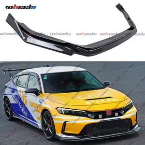 2023-2025 – Honda Civic Type-R OEM Bumper Compatible Front Bumper Splitter Kit – (Gloss Black)