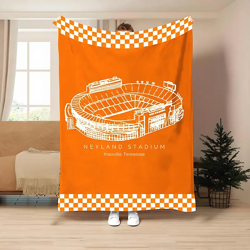Neyland Stadium Tennessee Volunteers College Football All-Season Blanket - Modern Geometric Design, Home Bedroom Bed Sofa Use, Perfect Gift for Family and Children, All-Season Use