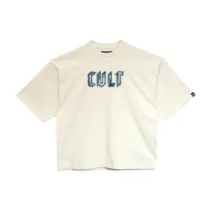 Cult Of Individuality Oversized Heavyweight Boxy Short Sleeve Crew Neck Tee "Painter" - Winter White