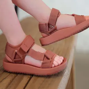 Summer Sandals Adjustable Velcro Strap, Lightweight Comfortable Beach Shoes for Boys and Girls, Kindergarten Wear-Resistant