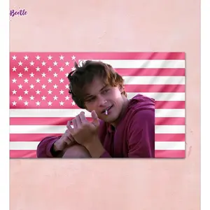 Conrad Fisher Smoke Flag  The Summer I Turned Pretty Tapestry, Pink Aesthetic Dorm Banner, Moody Bad Boy Fan Art, TSITP Conrad Wall Decor Peach Decorative Decoration Home Textile