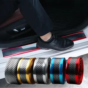 Automotive Door Entry Guard Car Door Sill Protector Anti-Collision Strip Rubber Waterproof Protection Strip for Most Car (5M Length, 5CM Width, Carbon)