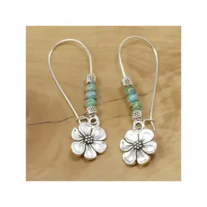 1 Pair Bohemian Flower Drop Earrings With Colorful Beads, Creative New Design Statement Earrings, Vintage Party Jewelry Gift Valentines