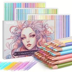 Ccfoud 72 Macaron Pastel Colored Pencils Set Soft Core Macaron Colors for Adults Coloring Books Blending Shading Sketching