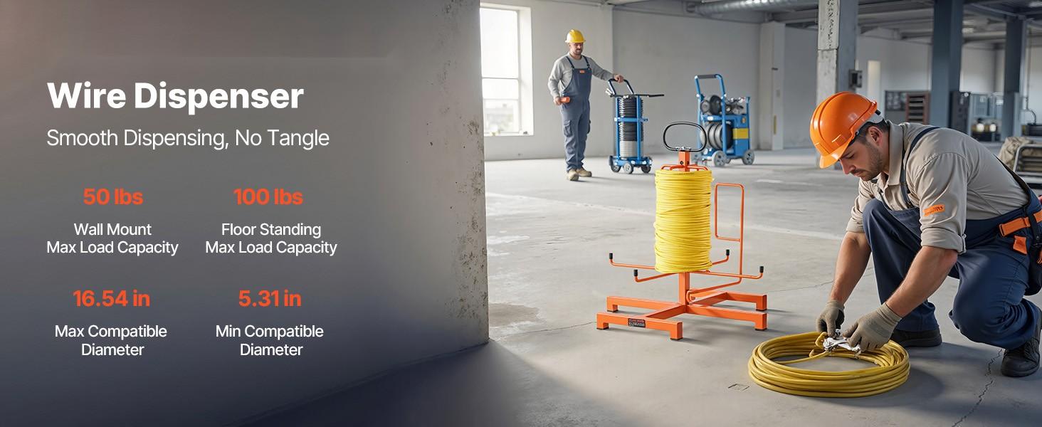 Cable Dispenser Floor Mount Or Stud Mounted Portable Cable Management System For Electrical Wiring In Industrial Facilities And Retail Environments Heavy Duty Cable Organizer For Reels And Coiled Cables Runs