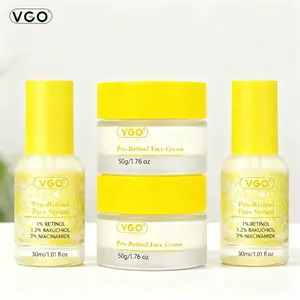 VGO Anti-Aging Serum with 1% Retinol 30 ml, Daily Facial Cream with 1.2% Bakuchiol & 3% Niacinamide for Sensitive Skin, Gentle Potent Formula for Radiant Skin